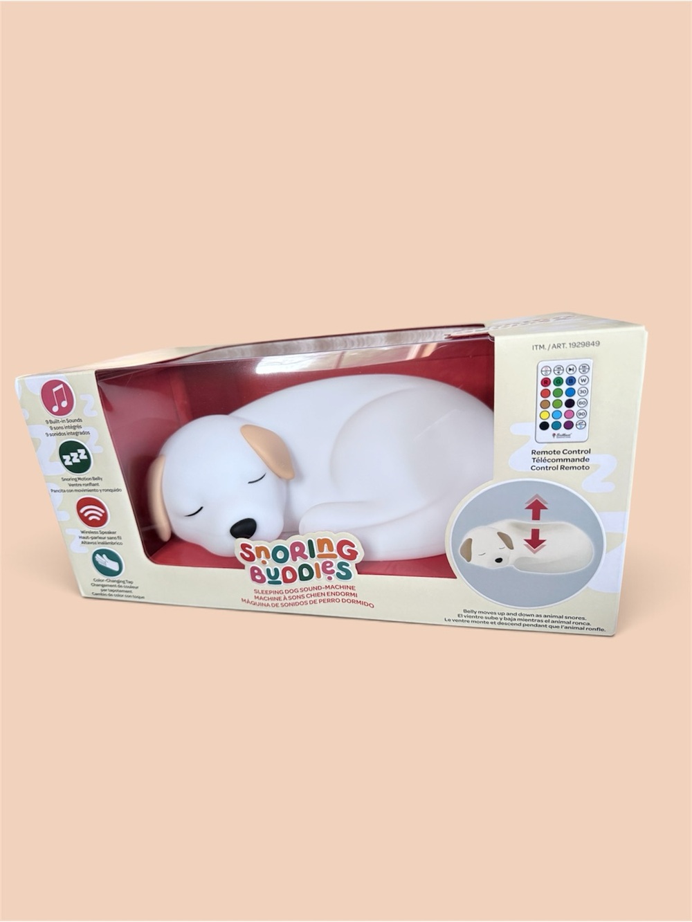 NEW viral Snoring Buddies Sleeping Dog Sound Machine Night Light Squishy Lamp